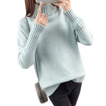 ZG1071 Autumn winter 2020 new women fashion loose-fitting turtleneck long-sleeved knit sweater cheap wholesale 2024 - buy cheap