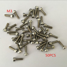 50pcs/Lot Metric Thread M3*4/5/6/8/10/12/14/16/18/20/25/30/35/40/45/50-80mm 304 Stainless Steel Hex Socket Head Cap Screw Bolts 2024 - buy cheap