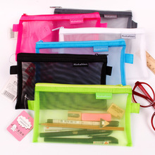 1 Pcs Transparent Grid Zipper Pen Bag Pencil Case Storage Package for Grils Korean Stationery School Supplies 2024 - buy cheap