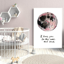 Love You to The Moon and Back Poster Stars Motivational Quotes Wall Picture Canvas Nursery Art Prints No Frame Kids Room Decor 2024 - buy cheap