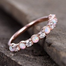 Женское кольцо с опалом, свадебное кольцо с огненным камнем, обручальное кольцо вечности для невесты, ювелирное изделие, подарок на день Святого Валентина 2024 - купить недорого
