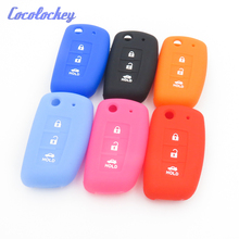 Cocolockey-funda de silicona con 3 botones para llave de coche, carcasa abatible para mando a distancia, 3 botones, estilo de coche 2024 - compra barato