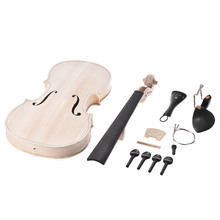 Kit de violino acústico de madeira sólida natural, faça você mesmo, 4/4 peça de ébano, capa traseira, pescoço, topo de abeto eq 2024 - compre barato