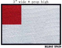 Bilbao,Spain Flag embroidery patch 3" wide shipping/welcome to the city/more white color /red square 2024 - buy cheap