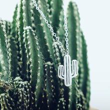 New Designer Silver Color  Cactus Plant Necklaces for Women Girls Christmas Gift Fashion Jewelry 2024 - buy cheap