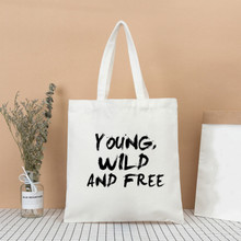 Letter Eco Canvas Shopping Bag Women Tote Bag Reusable Shoulder Bag Foldable Portable Shopper Bag Print Casual Travel Handbags 2024 - buy cheap