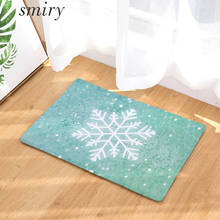 Smiry Anti-Slip New Year Christmas Door Mat Snowflake Green Gray Pink Flannel 40*60cm Floor Carpet Home Decorative Living Room 2024 - buy cheap