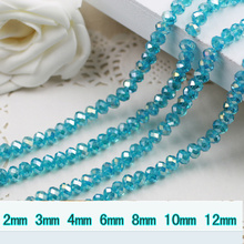 5040 AAA Top Quality Aquamarine AB Color Loose Crystal Glass Rondelle beads.2mm 3mm 4mm,6mm,8mm 10mm,12mm Free Shipping! 2024 - buy cheap