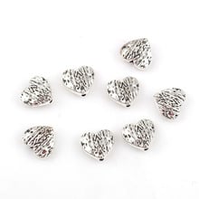 DoreenBeads Zinc Based Alloy Spacer Beads Heart Silver Color DIY Findings 12mm x 11mm( 3/8"), Hole: Approx 1.5mm, 50 PCs 2024 - buy cheap