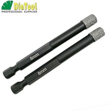 DIATOOL 2pcs 8mm Vacuum Brazed Diamond Core Bits With Qucik Fitting Shank, Dry Drilling Bits, Professional Quality Hole Saw 2024 - buy cheap