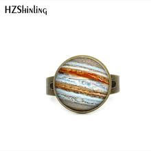 2017 novo estilo júpiter planeta anel antigo bronze redondo cúpula de vidro ajustável anéis urano jóias presentes menina 2024 - compre barato