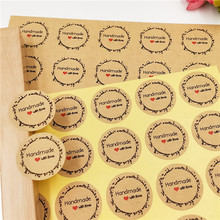Packaging Label Paper Sticker Self-adhesive Handmade Flower For Party Birthday Gift Decoration Sealing Stickers Favor 100Pcs/Lot 2024 - buy cheap