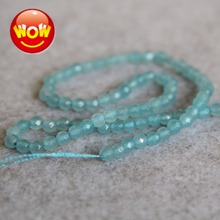 (Min Order1) 4mm New Light Blue Chalcedony Beads Round Natural Stone Faceted Beads Ornament 15inch Fashion Jewelry Making Design 2024 - buy cheap