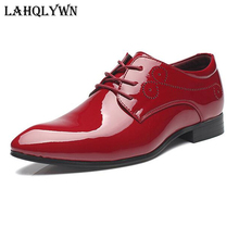 Plus Size 47 48 Patent Leather Men Wedding Shoes Black Blue Red white oxfords Shoes Designer  Pointed Toe Dress Shoes  M441 2024 - buy cheap