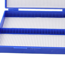 KSOL-Caja deslizante de plástico para microscopio, nuevo diseño, azul real, rectángulo, sujeta 100 microdeslizantes 2024 - compra barato