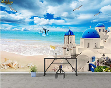 Beibehang-papel tapiz de foto personalizado, mural de paisaje de mar de amor, Fondo de playa de coco, pintura de pared, papeles tapiz, decoración del hogar 2024 - compra barato