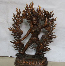 fast shipping USPS to USA S3267 Tibet Buddhism old Temple Copper Bronze Simhamukha Vajravarahi Buddha Statue 2024 - buy cheap