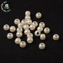 Cuentas de plástico ABS de 500g y 12mm para fabricación de joyas, perlas de imitación, cuentas europeas de gran agujero, redondas, color blanco cremoso, 12x10mm 2024 - compra barato