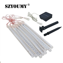 SZYOUMY LED Meteor Shower Rain Garden Tree HoliDay Light 1.2V 600MAH Waterproof Solar Powered 30cm 8 Tubes lights 5SETS/LOT 2024 - buy cheap