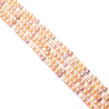 7-8mm Natural Purple White Pink Freshwater Pearl Nearly Round Beads Strand 15" 2024 - buy cheap