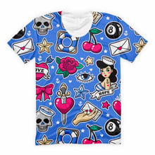 Camiseta de estilo Rockabilly para mujer, remera de la vieja escuela Harajuku, Camisetas estampadas de elementos Pop, ropa informal Kawaii, Tops de estilo Hip Hop 2024 - compra barato