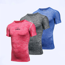 Camiseta de manga corta de compresión para hombre, ropa deportiva para gimnasio, Fitness, culturismo, trotar, de secado rápido 2024 - compra barato