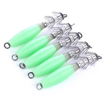 5Pcs 10cm 15g Luminous Squid Jig Lures Artificial Simulation Fishing Lure Cuttlefish Bait Squid Hooks Wood Shrimp Fishing Tackle 2024 - buy cheap