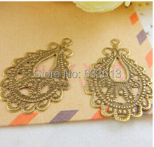 Free ship!! 18*27mm antique bronze Connection hanging piece metal pendant - filigree stamping spacer for jewelry making 2024 - buy cheap