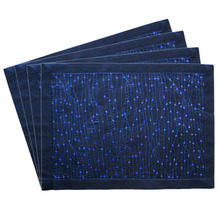 New Design Sparkle Glitter Blue Table Placemat Bling Bling Table mat set of 4 pcs GIFT SET 2024 - buy cheap