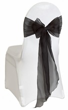 NEW CHAIR BOWS 50pcs/LOT Black Organza chair sashes for wedding and events supplies party decoration with free shipping 2024 - buy cheap