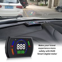 S600 автомобильный HUD Дисплей OBD2 EUOBD автоматическая система предупреждения о превышении скорости проектор лобовое стекло цифровой спидометр будильник 2024 - купить недорого