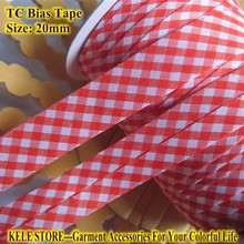 Free shipping--TC scotch bias binding Tape,poly-cotton bias tape size: 20mm,3/4" color Red,72yds sewing material,DIY making 2024 - buy cheap