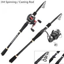 Carbon Lure Fishing Rod 3.0m Spinning Casting Rod 7 Section Telescopic Ultra Light Travel Carbon Fiber Fishing Pole Lure Tackle 2024 - buy cheap