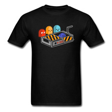 Ghost Busted T-Shirt Funny Men T Shirt Gamer Tshirt Cartoon Print Streetwear Cotton Black Clothes Cute Tops Tees Free Shipping 2024 - buy cheap