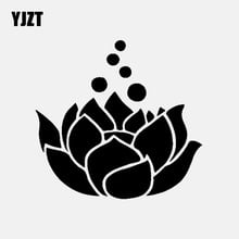 YJZT 13.7CM*13.2CM Buddhism Religion Vinyl Decal Car Stickers Lotus Flower Black/Silver C3-1556 2024 - buy cheap