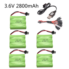 Batería de Ni-MH de 3,6 v, 2800mah, AA, NIMH, 3,6 v, para coche de juguete a control remoto, modelo de barco, batería de 3,6 V 2024 - compra barato