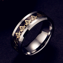 Anel maçônico freemasons 8mm, para homens e mulheres, dourado, prata e preto, 316l, em aço inoxidável, joias da moda 2024 - compre barato
