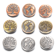 18-20mm 3Colors Family Tree Map Pattern Metal Ginger Snap Button Fit Ginger Snaps Bracelets Jewelry for women men gifts Vn-2027 2024 - buy cheap