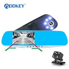 ADDKEY Auto Car Camera Dvr Night Vision 5 Led Lights Dash Cam Rear View Mirror Dvr Two Camera Registrator Camcorde Car Cam 2024 - buy cheap