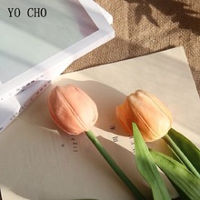 YO CHO, 1 шт., искусственные цветы тюльпаны, полиуретан с эффектом реального прикосновения, цветочный букет невесты, Свадебный домашний декор, искусственный «цветок в вазе», сделай сам 2024 - купить недорого