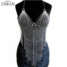 Chran New Luxury Halter Lingerie Sexy Showgirl Shoulder Choker Necklace Exotic Bra Chain Harness Slave Full Beach Chain Jewelry 2024 - buy cheap