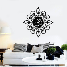 Adesivo de parede decorativo de mandala om, buda para meditação, decoração para sala de estar, quarto, removível e autoadesivo d982 2024 - compre barato
