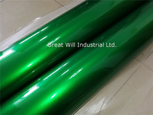 Película de vinilo verde metalizado brillante con burbuja de aire, pegatina de envoltura para coche, 1,52x20 m/rollo 2024 - compra barato