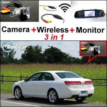 3 in1 Special Rear View Camera + Wireless Receiver + Mirror Monitor EASY DIY Backup Parking System For Lincoln MKZ MKT MKX 2024 - buy cheap