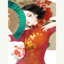 Cross Stitch Kit DIY Diamond Embroidery Cheongsam woman Full Square/round Diamond Painting Mosaic Home Decor 2024 - buy cheap