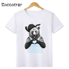 Camiseta de Chewbacca/Diseño de oso ruso para niños y niñas, Tops de manga corta informales, camiseta blanca divertida para niños, HKP6046 2024 - compra barato
