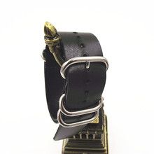 Zulu pulseira de relógio de couro genuíno-1 pç de alta qualidade 18mm nato, pulseira de relógio-111205 2024 - compre barato