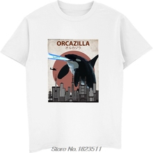 Camiseta engraçado do assassino da baleia do orcazilla da forma da venda quente | presente dos amantes de orca t camisa masculina camisetas engraçadas topos harajuku streetwear 2024 - compre barato