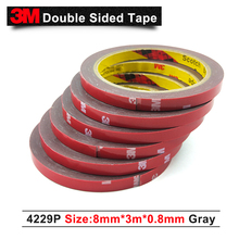 Double sided acrylic foam tape adhesive automotive tape 3m tape 4229P thickness 0.8mm and grey adhesive,Size 8MM x 3M,1pcs/Lot 2024 - buy cheap