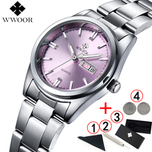 WWOOR-Reloj de pulsera de cuarzo para mujer, accesorio de marca a la moda, relojes de vestir, de negocios 2024 - compra barato